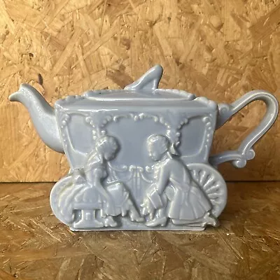 Buy Vintage 1950 Ellgreave Pottery Novelty Teapot Cinderella Coach Rare Blue Colour • 7.99£