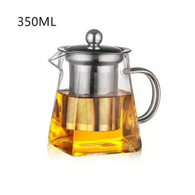 Buy New Heat Resistant Glass Teapot Tea Set Clear Kettle Flower Puer Tea Infuser Pot • 12.65£