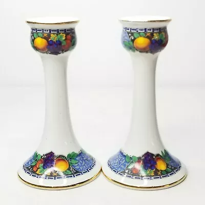 Buy Royal Winton Ware Grimwades White  Porcelain Candlesticks Holders,  England • 52.10£