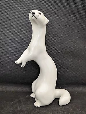 Buy Vintage Russian Lomonosov Porcelain White Weasel Figurine USSR.  Ht 18.5cm • 19.95£