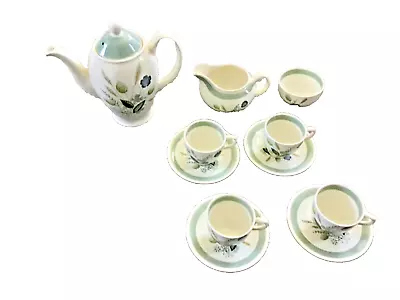 Buy Vintage Rare Clovelly Green Wood &  Sons England Coffee Set • 47.99£