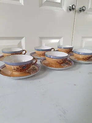 Buy Set Of 6 Vintage Beautiful  Made In Japan Fine Bone China  Cups And Saucers  • 15£
