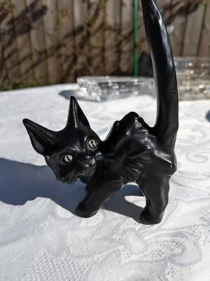 Buy Rare 1950 Sylvac Black 'Scaredy Cat' Ceramic Figurine • 13£