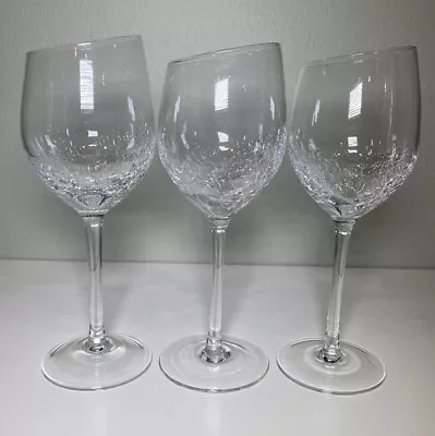 Buy PIER 1 CRACKLE Angled Rim Clear 9  White Wine Glasses Water Slanted - Set Of 3 • 85.38£