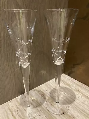 Buy Waterford Crystal Aura Champagne Flutes Glasses X 2 • 45£