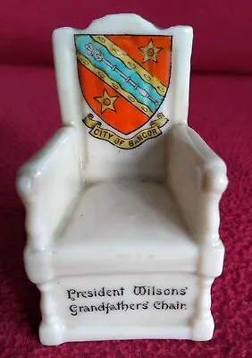 Buy City Of Bangor Crested President Wilsons Grandfather's Chair Grafton ABJ England • 6.95£