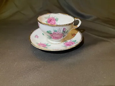 Buy ADDERLEY Bone China Lawley Tea Cup And Saucer Set Pink Cabbage Rose England • 27.51£