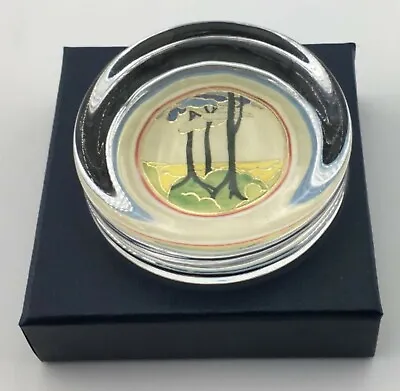 Buy Clarice Cliff Reproduction Glass Paperweight -BLUE FIRS • 14.50£