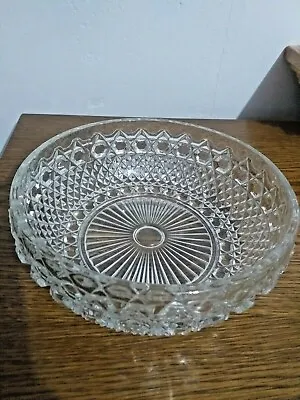 Buy 8.5  Large Crystal Diamond Cut Bowl Handmade Table Glassware Heavy Solid • 13.99£
