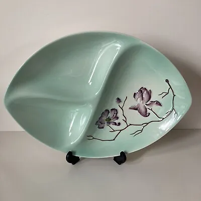 Buy Carlton Ware Pottery Divided Serving Dish MAGNOLIA Australian Design Green 50s • 9.99£