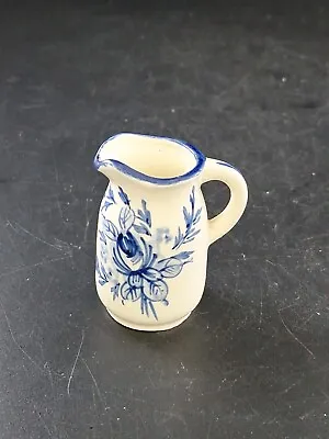 Buy Occupied Japan Morikin Ware 2.75” High Hand Painted Blue White Miniature Pitcher • 11.56£