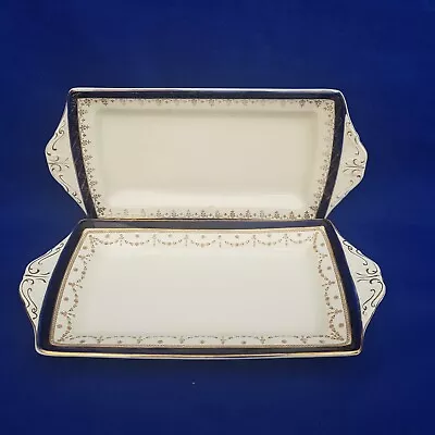 Buy Set Of 2 Alfred Meakin Bleu De Roi Oblong SANDWICH / CAKE PLATES  Vintage 1940s • 14.99£