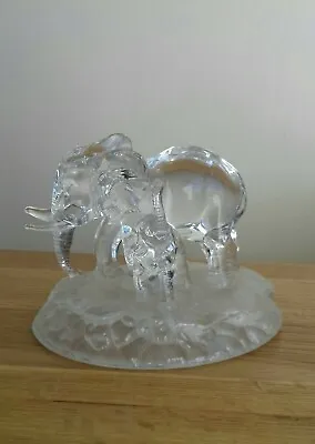 Buy Cristal D'Arques Figurine ~ France. Lead Crystal Elephant With Calf. • 15£
