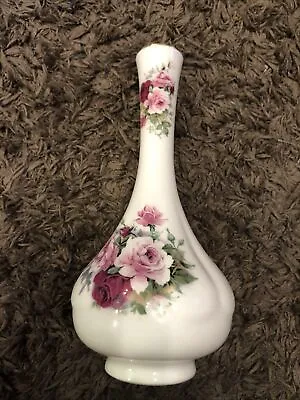 Buy Vintage Crown Staffordshire Fine Bone China Pink Floral Vase • 6£