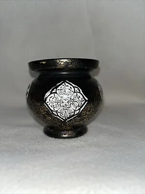 Buy Rare Antique J.K.L Fenton England Osaka Trinket Bowl/Vase Dark Blue And Gold EX • 25£