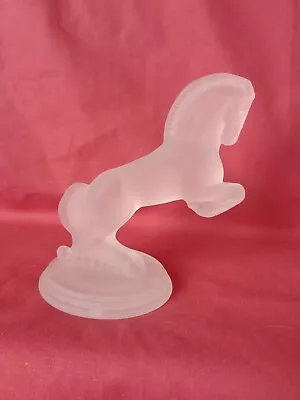 Buy Franklin Mint Curators Classic Collection Frosted Glass Horse 'Art Deco' 1987 • 14.95£
