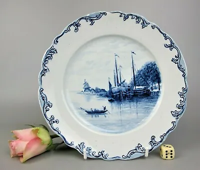 Buy Delft Royal Sphinx Plate. Blue & White. Boat Ship Windmill. Vintage Antique. 8  • 15.99£