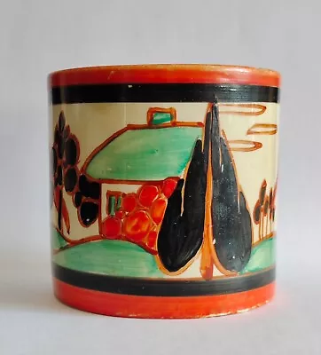 Buy Clarice Cliff Fantasque 'Orange Trees And House' Drum Shaped Preserve Pot • 35£