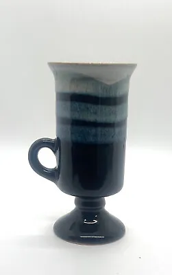 Buy Otagiri Original Irish Coffee Mug Stoneware Blue Mountain Stripes Pedestal • 8.07£