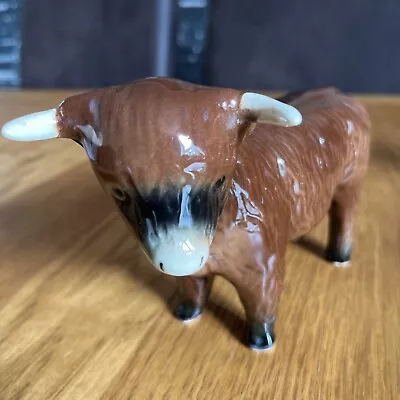 Buy Vintage Highland Cow Pottery Figurine Ornament. Excellent Condition • 4.99£