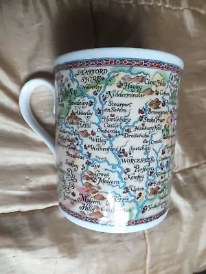 Buy Royal Worcester 'Worcestershire' -  Fine China Coffee Mug - Map And Cathedral • 5.99£