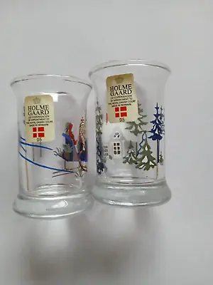Buy 2 X Holmegaard Christmas Shot Glass, Snaps Glass, Dram Glass Vintage • 19.99£