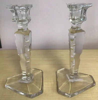 Buy Antique Pair  Crystal Cut Glass Candle Sticks Holders Candlesticks 8  Beauties • 62.73£