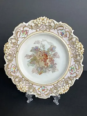 Buy Antique Doulton Burslem England Relief Hand Painted Floral Plate Circa 1886-1891 • 137.57£