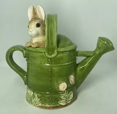 Buy Enesco Beatrix Potter Peter Rabbit Green Teapot Watering Can 1996 Rare With Lid • 22.99£