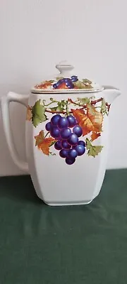Buy Ringtons Tea Maling Ware Large Water Jug With Lid Cream Grape Vine Pattern C1910 • 19.90£