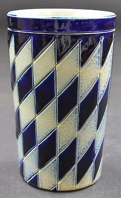 Buy Vintage Salt Glazed Pottery Tumbler Blue Diamond Pattern No. 492/5 Handmade Cup • 11.52£