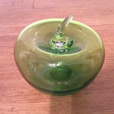 Buy Large Decorative Vintage Hand Blown Green Glass Apple Paperweight/Ornament • 14£