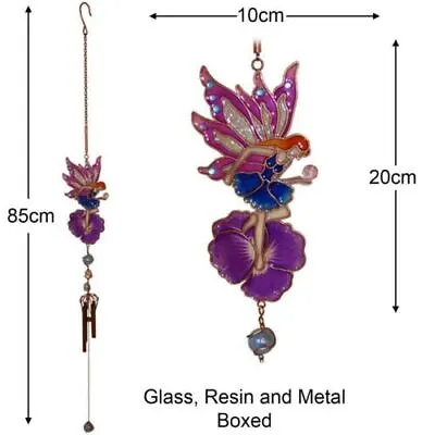Buy Fairy On A Flower Wind Chime Home Garden Hanging Decorative Ornament • 10.75£