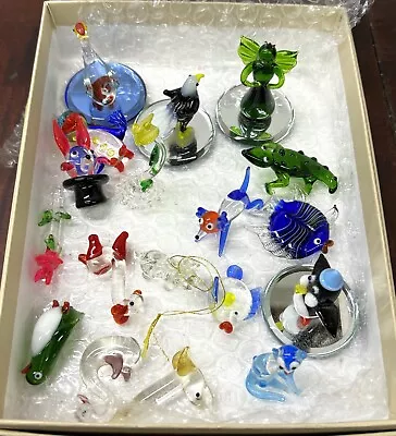 Buy Lot Of Vintage Blown Art Glass Animals Figurines Santa Claus Land Indiana • 93.92£