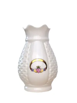 Buy Irish Donegal Parian China Vase~ Ruffle Edge~Claddagh Love Loyalty Friendship • 20.81£