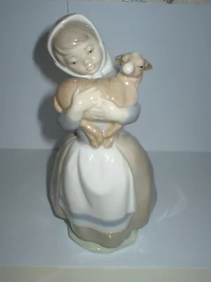 Buy Charming Lladro Nao Figure Girl With Lamb Figurine • 12£