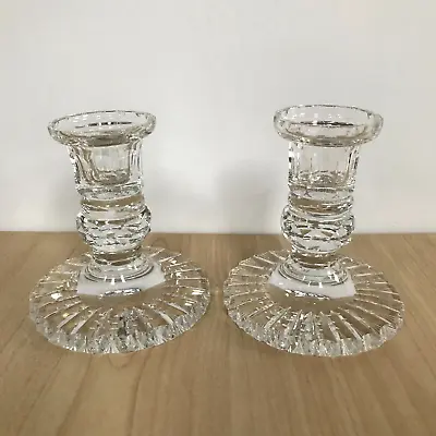 Buy Vintage Glass Candlestick Set Of 2 Candle Holders Table Decor 10cm Tall • 11.95£