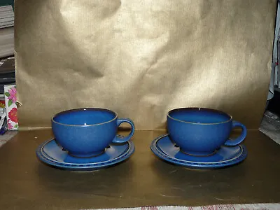 Buy Denby Reflex Blue Set Of 2x Tea Cups And Saucers • 9.99£