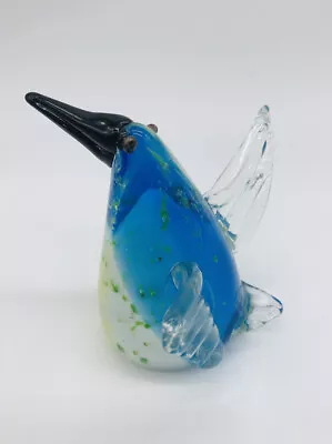 Buy Murano Glass Art PENGUIN BIRD Blue White Yellow • 24.10£