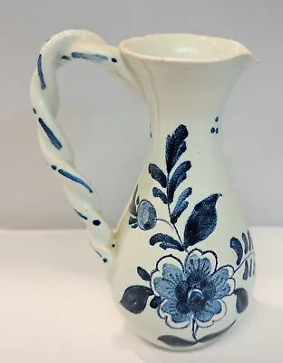 Buy Vintage Blue Handmade 3.5  X 2.5   Handled Floral Vase • 11.53£