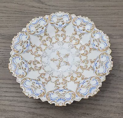 Buy Meissen Antique 10.25  Porcelain Bowl - Decorated In Blue & Gold Gilt • 94.71£