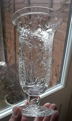Buy WEBB CORBETT Crystal Cut Floral Intaglio Cut Art Deco Glass Vase SIGNED  • 85£