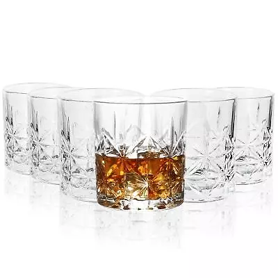 Buy Crystal Transparent 6 Royal Whisky Crystal Cut Transparent Whiskey Glasses 300ml • 16.76£