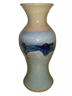 Buy Randy Ritter Studio Pottery Michigan Artist 8.25   Flower Vase Ebb & Flow Blue • 34.52£