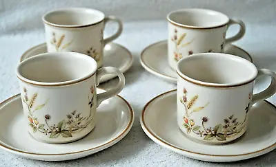 Buy M&S Cups & Saucers 4 Harvest Straight Marks And Spencer Stoneware Vintage Retro • 18.99£