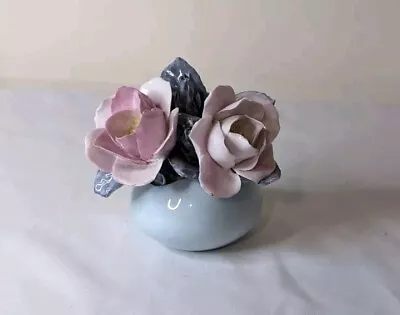 Buy Adderly Floral Bone China Flowers And Blue Vase • 9.99£
