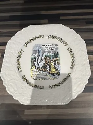 Buy Lord Nelson Pottery - Vintage 8 1/4  Square Van Houtens Cocoa  Plate - Vgc • 14.99£