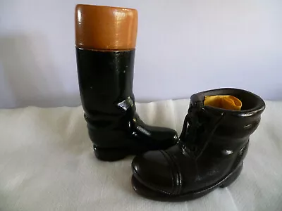 Buy Vintage Handmade Studio Pottery Boots By Tony - Hunting Boot. & Work Boot • 19.25£
