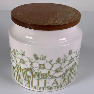Buy Hornsea Tea Storage Jar Fleur 11cm Ceramic Wooden Lid Retro Vintage 1970's • 9.99£