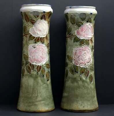 Buy  2 Doulton Lambeth Stoneware Vases - Lily Partington - 33cm • 80£
